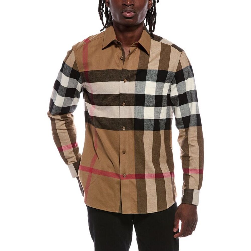 Burberry Mens  Overshirt, Tan